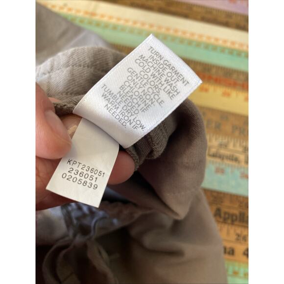 J Jill M Elastic Waist Pull On Stretch Cotton Jogger Pant Pockets Oatmeal Khaki - Picture 6 of 12